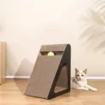 2-in-1 Triangle Cat Scratcher with Spinning Balls, Anti-Scratch Cardboard for Cat Stress Relief Indoor Pets - Image 4