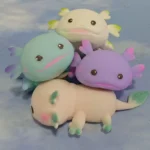 1/4pcs Axolotl Squeeze Ball Cute Fish Relax Cartoon Antistress Squishy Stress Relief Slow Rising For Adult Kids Stretch Toys - Image 3