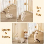 Cat Toy Interactive Cats Leak Food Feather Toys with Bell Hanging Door Scratch Rope Pets Food Feeder Dispenser Kitten Catnip Toy - Image 6