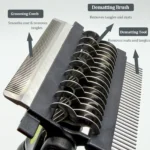 3 in 1 Pet Grooming Hair Brush Dog Deshedding Remover Double Sided Shedding Comb with Stainless Steel Teeth Fur Knot Cutter - Image 6