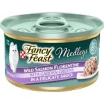 Fancy Feast Medleys Wild Salmon Florentine With Garden Greens in a Delicate Sauce Adult Wet Cat Food, 3 Ounce Pack of 12