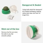 Catnip Cat Wall Stick-on Ball Toy Scratchers Treats Healthy Natural Removes Balls to Promote Digestion Cat Grass Snack - Image 5