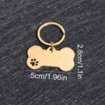 Custom Text Dog Tags Personalized Name Dog Cat ID Tag Bone Shaped Pendant Laser Engraving Address Number Customized Pets ID Tag - Image 3