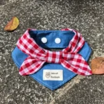 Cute Soft Dog Bandanas Breathable Adroable Dog Bibs with Red Plaid Bow Tie Triangle Bibs for Small Medium Puppy Cat - Image 4