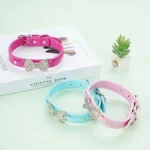 Cute PU Leather Dog Puppy Collar Bling Rhinestone Bowknot Chihuahua Collar for Small Medium Larger Dog XXS-XL Dog Accessories - Image 3