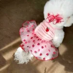 Summer Strawberry Dress for Dog Pet Clothing Dog Suspender Skirt Dog Clothes Cats Puppy Print Cute Dog Mesh Dress Pet Supplies
