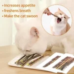 Teeth Molar Silvervine Sticks for Cats Natural Catnip Chew Toys, Safe Non Toxic Dental Cleaning Chewing Gifts for Kitten Lovers - Image 2