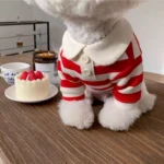 Summer Polo Shirt for Dogs Puppy Clothes Bichon Frise Chihuahua Stripe Dog Sweatshirt Dog Cooling Vest for Small and Medium Dogs - Image 4
