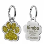 Free Personalized Dog Cat Plate Tags Engraved Puppy Pet ID Name Collar Tag Alloy Paw Glitter Pendant Pets Dogs Accessories - Image 6