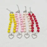 New Cute Pet Pearl Necklace with Heart-shaped Rhinestone Pendant Adjustable Cat Dog Collar Jewelry For Small Pets 8 Colors - Image 3