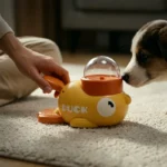 Dog 2-in-1 Interactive Toy Pet Automatic Food Treat Dispenser Cartoon Duck Design Slow Food Pet Snack Feeder for Dog Training