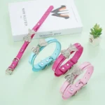 Cute PU Leather Dog Puppy Collar Bling Rhinestone Bowknot Chihuahua Collar for Small Medium Larger Dog XXS-XL Dog Accessories - Image 2