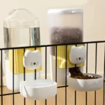 For Apartment 2PCS Automatic Pet Feeders Wall Mounted Cats Face Decoration PP Water Dispenser Set Easy Installation - Image 4