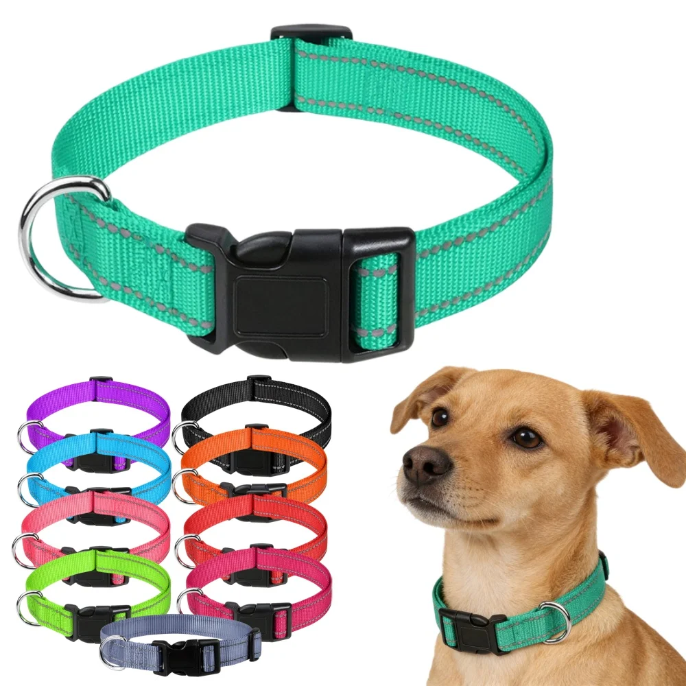 kf-S8c8020fcc06847f1919e4b28efaf1d5eI 10 Colors Pet Dog Collar Nylon Neck Collar for Small Mdium Large Dog Chihuahua Leash Reflective Collars Supplies Pet Accessories - Image 1