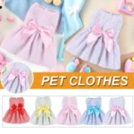 2pcs Pink & Yellow Bow-Knot Skirt For Pets In Spring/Summer For Small And Medium Sized Cats And Dogs Valentine's Day For Holiday - Image 2