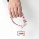 Customized Leather Dog Collar With Bone-Shaped Pet Tag, Double-Sided Engraved Pet Name And Phone, Metal Decoration Anti-Lost Foo - Image 4
