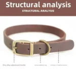 Leather Dog Collar with Rust-Proof Buckle Soft Genuine Cowhide Heavy Duty Metal Dog Collar Adjustable for Small Medium Dogs Pets - Image 4