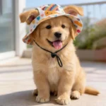 Breathable Cat Dog Sun Hat Adjustable Drawstring with Ear Holes Pet Bucket Hat Lightweight UV Protection Pet Cowboy Hat - Image 5