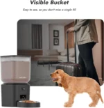 NITYERS 8L Automatic Dog Feeder, Smart Pet Food Dispenser with Key Control, Voice Recorder, Dual Power Supply, Timed Auto Cat Feeder with Stainless Steel Bowl - Image 2