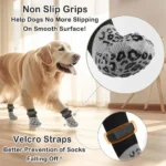 4pcs Dog Paw Protectors Anti-Slip Boots with Traction Control Adjustable Socks for Injured Paws Senior Dogs - Image 4