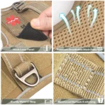 Tactical Dog Harness for Small Dogs - Military Service Dog Vest with Vertical Handle and Reflective Vest for Outdoor Training - Image 3