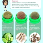Catnip Cat Wall Stick-on Ball Toy Scratchers Treats Healthy Natural Removes Balls to Promote Digestion Cat Grass Snack - Image 4
