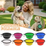 Dog Folding Bowl Portable Dog Travel Bowl Dog Food Water Bowl for Outdoor Walking with Carabiner Food Water Container