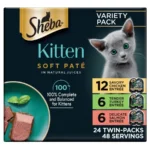 Perfect Portions Kitten Variety Flavors Pate Wet Cat Food, 2.6 oz Twin-Pack Trays 24 Pack