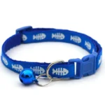 Adjustable Cartoon Fish Bone Dog Kitten Cat Collar with Bell Polyester Buckle Collars for Small Dogs Kitten Accessories Supplies - Image 3