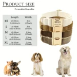 1pc Personalized Dog Collar Velvet, Engraving Custom Name Phone Number ID Tag, Soft Comfy Adjustable Collars For Small Medium La - Image 2