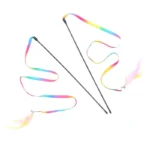 Simulation Feather Interactive Cat Toy Satin Ribbon Bell Cat Stick Toys Kitten Playing Teaser Wand Toy Cat Supplies Accessories - Image 5