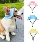 Pets Hat with Ear Holes Adjustable Baseball Cap for Medium Small Dogs Summer Dye Cats Sun Cap Pet Outdoor Hat Pet Supplies