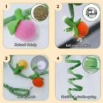 Hanging Cat Catnip Ball Toys with Bell Self Play Cat Teaser Retractable Toys Indoor Hanging Kicker Toy for Cat Kitten - Image 5