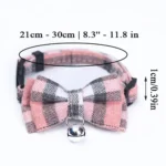 Adjustable Dog Collar Cat Collar Pet Supplies Kitten Neck Strap Bell Plaid Safety Buckle Bowknot Necklace Puppy Necktie Collars - Image 6