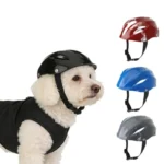 C Fashion Durable Plastic Pet Dog Helmets Ventilated Holes Adjustable Helmet Pet Puppy Toy Hat Pet Safety Helmet Pet Accessories