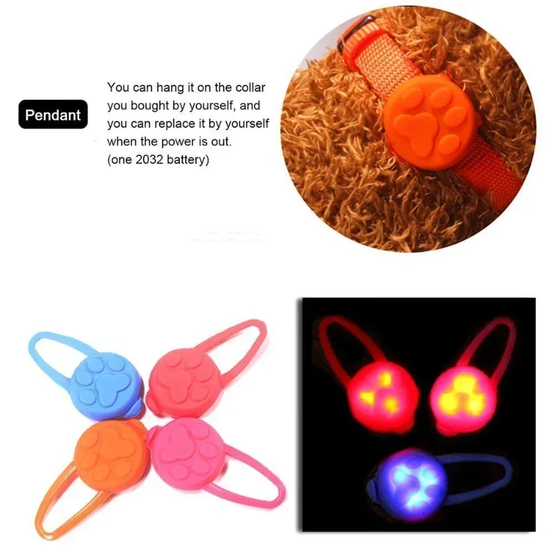 kf-S95bcd64ee1184aadb6ee21d9c81aac94u 1Pc Pet Dog Night LED Flashlight Dog Cat Collar Glowing Pendant Safety Pet Leads Necklace Luminous Bright Decoration Collars - Image 1