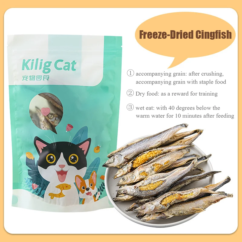 kf-S95d3b9ff3eec47fc95ea242f899621e3o Cat Snacks Freeze-Dried Spring Fish Dried Kittens Puppies Edible Pet Supplies Loose Bags - Image 1