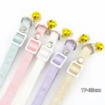 Cat Collar,Cotton Breakaway with Bell,Safety Buckle Wedding Cat Collar for Girl Boy Cats and Small Dogs,Adjustable Pet Supplies - Image 4