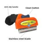 Pet Grooming Brush Deshedding Brush Removes Loose Hair Tangles Cat Comb Shedding Rake Pet Hair Remover Brush for Dogs Cats - Image 2