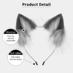 Handmade Faux Fur Animal Ears Headband Furry Cat Fox Ear Hairhoop Headwear Costume Accessory for Cosplay Masquerade - Image 4