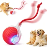 New Cat Interactive Ball Toy Automatic Rolling Ball Faux Tail Rechargeable Smart Pet Electric Toy Dog Cat Training Imitate Mouse