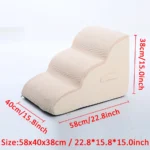 Pet Dog Ladder 3 Steps Stairs Cat Dog Stairs Ramp Removable Dog Ramp Suitable for Elderly Dogs and Pets with Joint Pain - Image 2