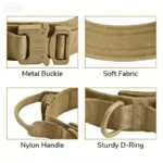Tactical Dog Collar Heavy Duty Nylon Adjustable Quick Release Buckle with Control Handle for Medium Large Dogs Control Handle - Image 6
