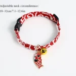 Adjustable Koi Bell Pendant Lucky Cat Collar Japanese Necklace Accessories Pet Supplies - Image 2