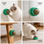 Catnip Cat Wall Stick-on Ball Toy Healthy Natural Removes Balls to Promote Digestion Cat Grass Snack Pet Catnip Ball - Image 3