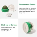 Cat Mint Wall Sticker Toy Rotating Ball Promotes Digestion Cat Grass Snacks Mint Sugar Grass Cat Licking Snacks Clean Teeth - Image 6