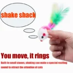 1PC Cat Interactive Cute Soft Wool Fake Mouse Colorful Feathers Fun Play Training Cat Kitten Pet Supplies - Image 2