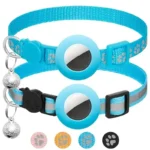 Cat Collar Compatible with Apple Airtag with Bell Adjustable Safety Buckle Reflective GPS Collar for Kittens Puppies 7-12In - Image 9