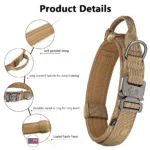 Tactical Dog Collar Adjustable Pet Collar Training Dog Collar With Heavy Duty Metal Buckle For Medium And Large Dogs Accessories - Image 4