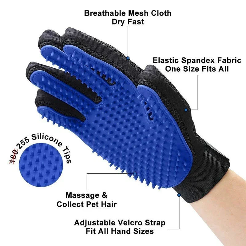 kf-S99c271dd32284e1aaac51fc7b1f6b6c90 1/10 PCS Pet Silicone Grooming Gloves Effective Hair Remover Comb for Cats Dogs Bath Cleaning and Daily Shedding Control At Home - Image 1